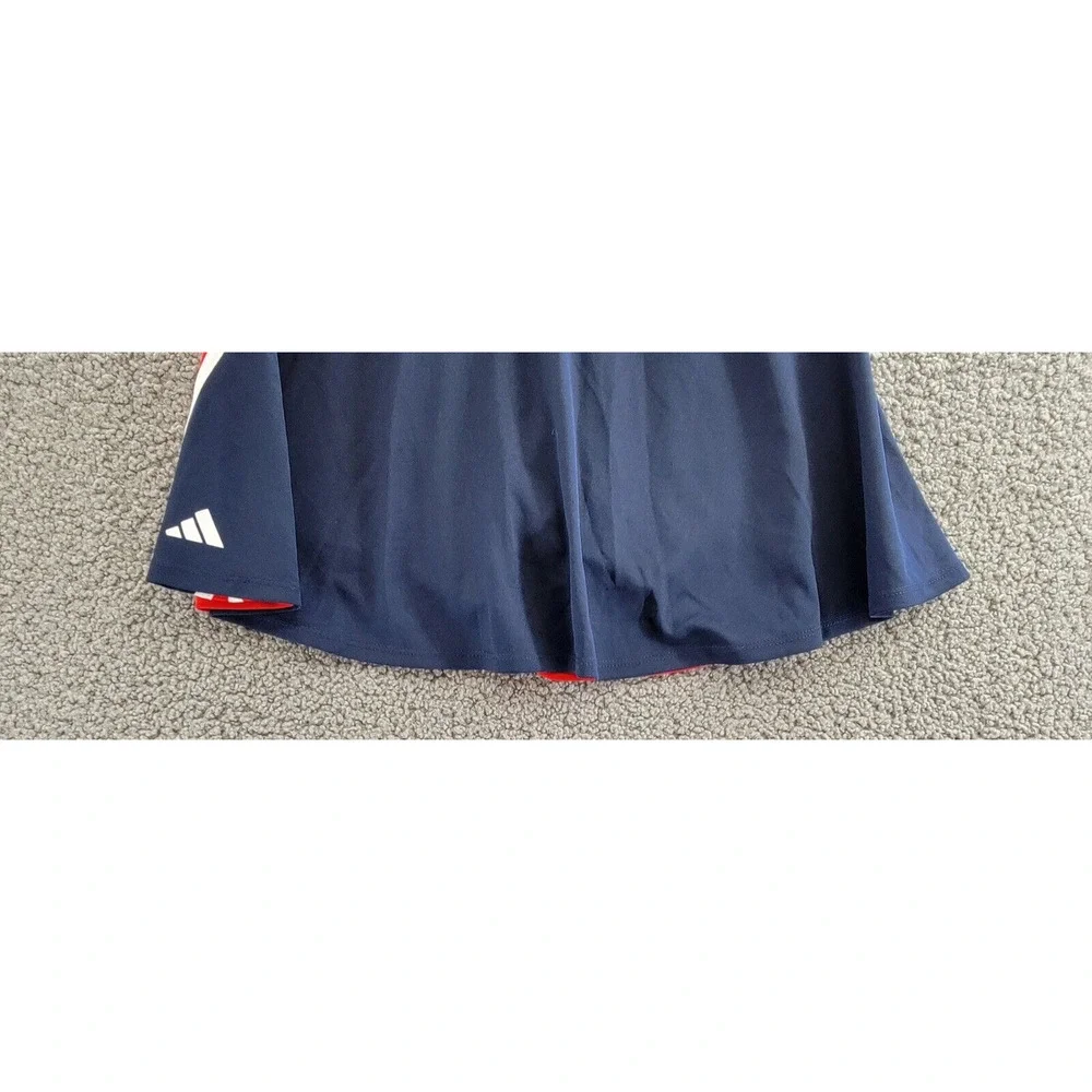 adidas Elastic Waistband 3-Stripes Activewear Skort Big Girls L 14 Navy/Red - Picture 11 of 14